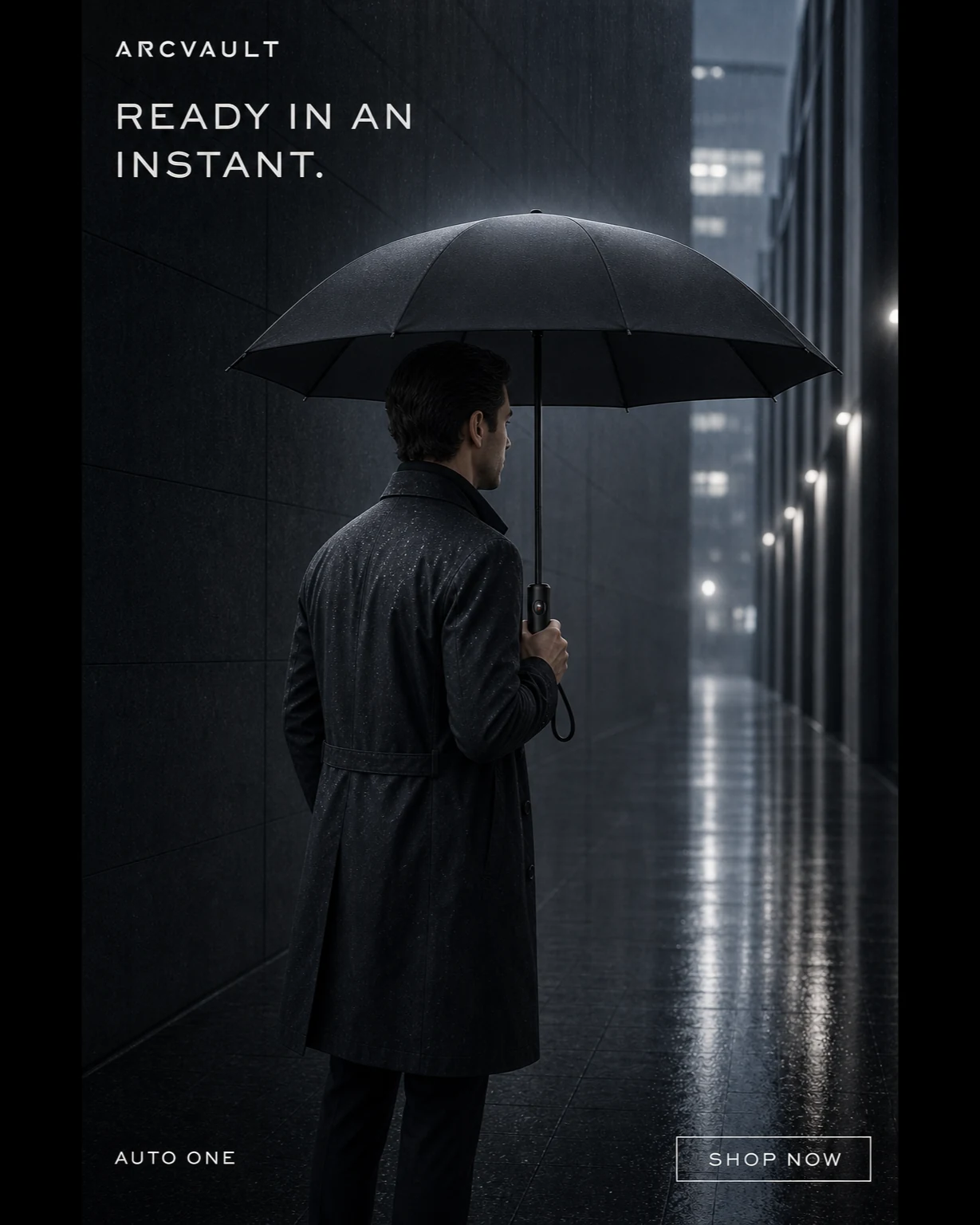 Automatic umbrella lifestyle poster
